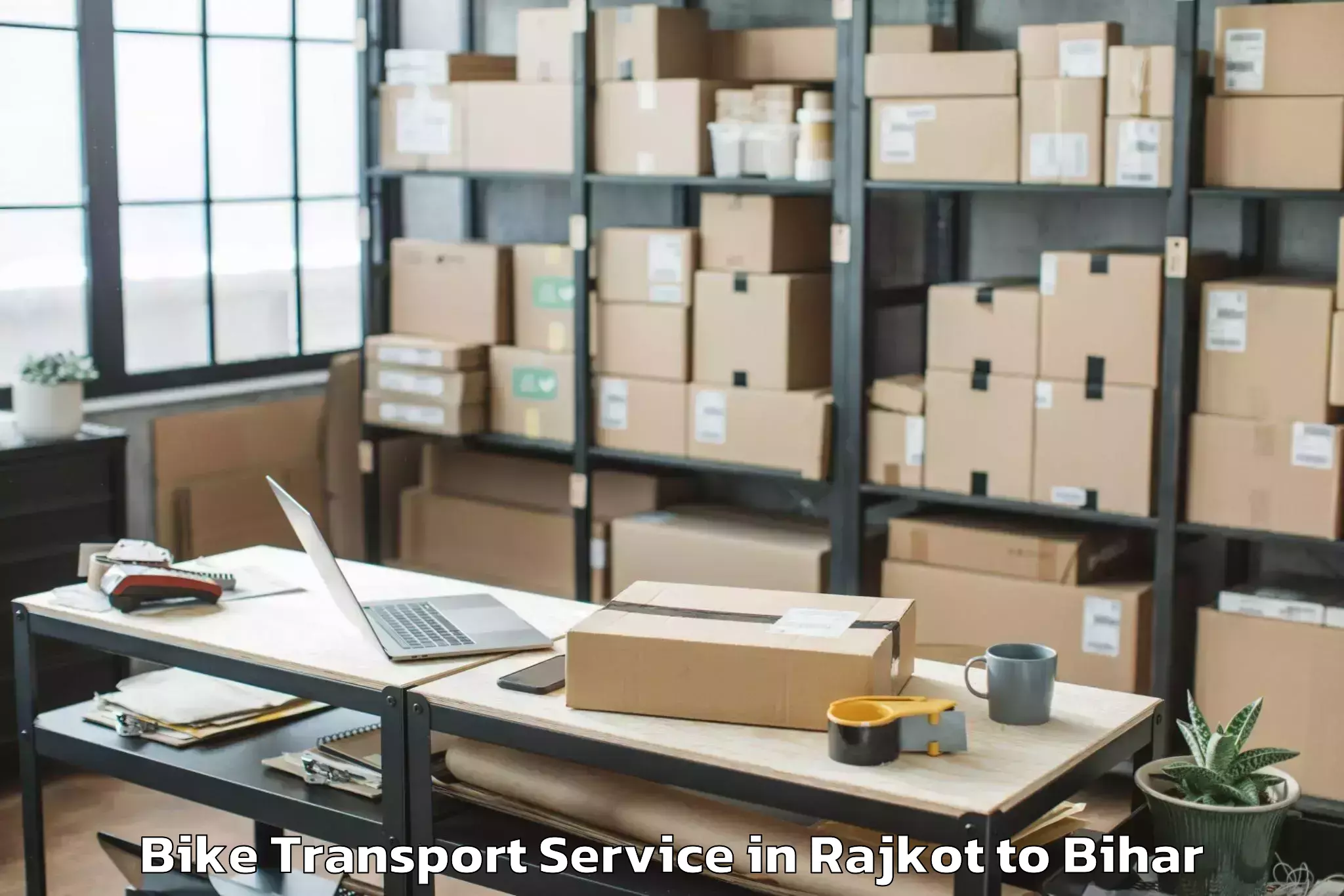 Hassle-Free Rajkot to Dharhara Bike Transport